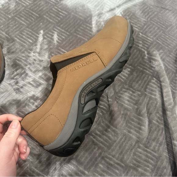 Merrell Jungle Moc Nubuck Leather Brown Slip-On Shoes